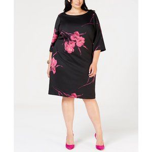 NWT 14W Betsey Johnson Scuba Knit Floral Dress